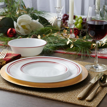 Vitrelle 18-Piece Service for 6 Dinnerware Set, Triple Layer Glass and Chip Resistant, Lightweight round Plates and Bowls Set, Logan7