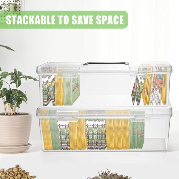 Seed Packet Organizer Box Plastic Portable Seed Packet Storage Box, Seed Storage Organizer4