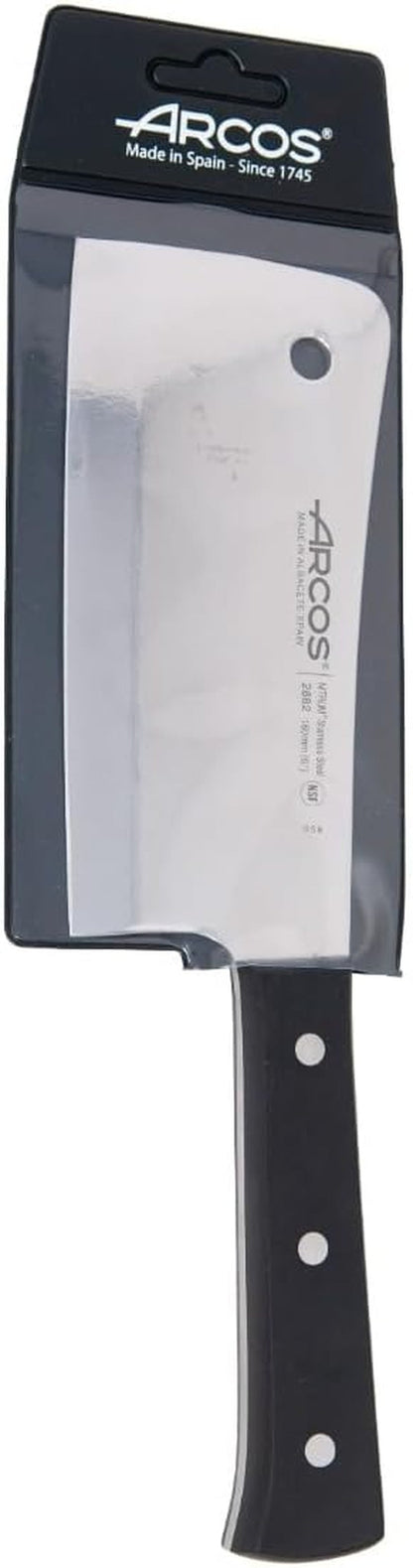Cleaver Knife 6 Inch Nitrum Stainless Steel and 160 Mm Blade. 477 Gr. Professional Knife for Boning. Ergonomic Polyoxymethylene POM Handle. Series Universal. Color Black6