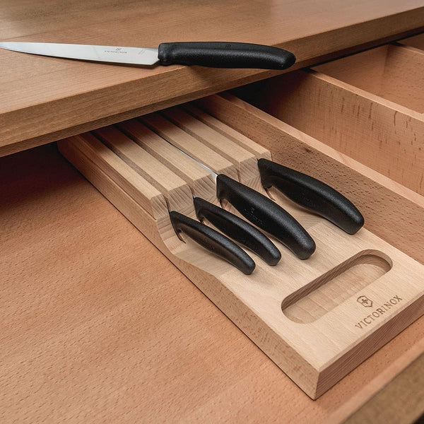 Victorinox Swiss Classic In-Drawer Holder & Knife Set - Includes Organizer and Bread, Santoku, Carving, Paring, Tomato, & Table Knives - 6-Piece Set6