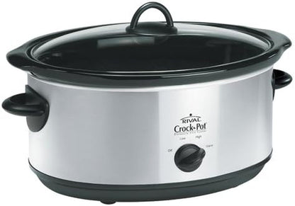 Crock-Pot SCV601-BS 6-Quart Oval-Shaped Manual Slow Cooker with Cookbook, Stainless Steel1