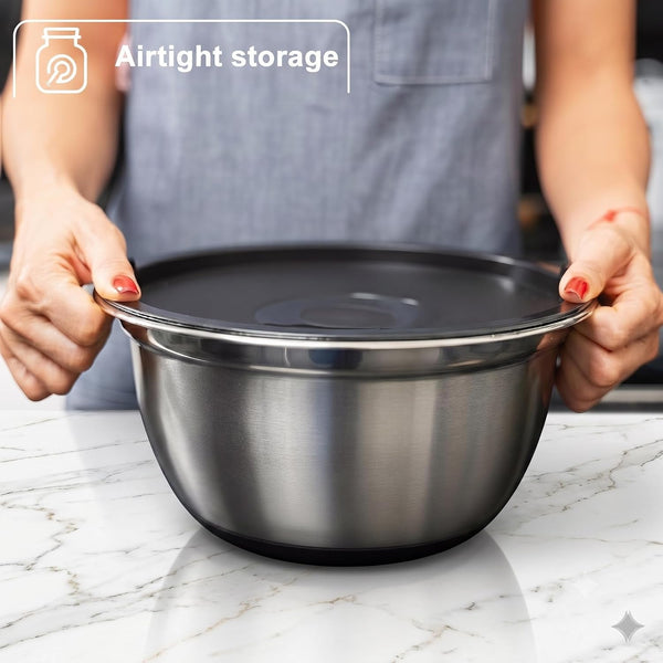 Stainless Steel Mixing Bowls with Lids, 5-Piece Nesting Set5
