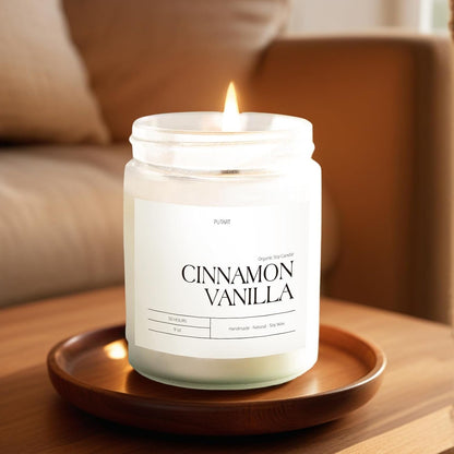 Cinnamon Vanilla Candles for Home Scented, 9Oz Non Toxic Soy Candle5