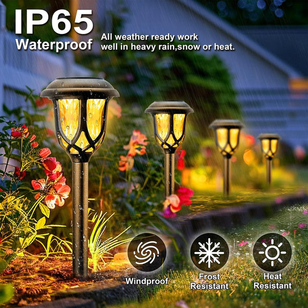 Solar Garden Light Outdoor：6 Pack LED Waterproof Pathway Lighting - Uniquely Designed Modern Durable Decorative Lights for Lawns Walkways Backyards - Gifts for Gardening Enthusiasts2