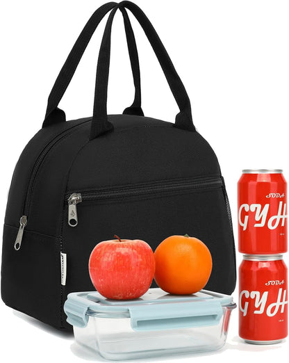 Lunch Bag Women, Lunch Box for Adult Men Kids Girls, Small Cute Lunchbox Tote Large Capacity Insulated Lunch Container Cooler for Work School Picnic Travel, Black8