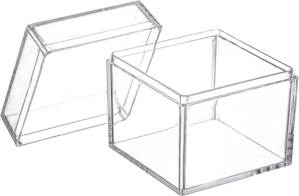 36 Pack Acrylic Boxes with Lid, Clear Square Cubes Treat Gift Boxes Candy Storage Container for Candy, Little Trinkets, Jewelry, Party Favor, 2''X2''X2''/5X5X5Cm5