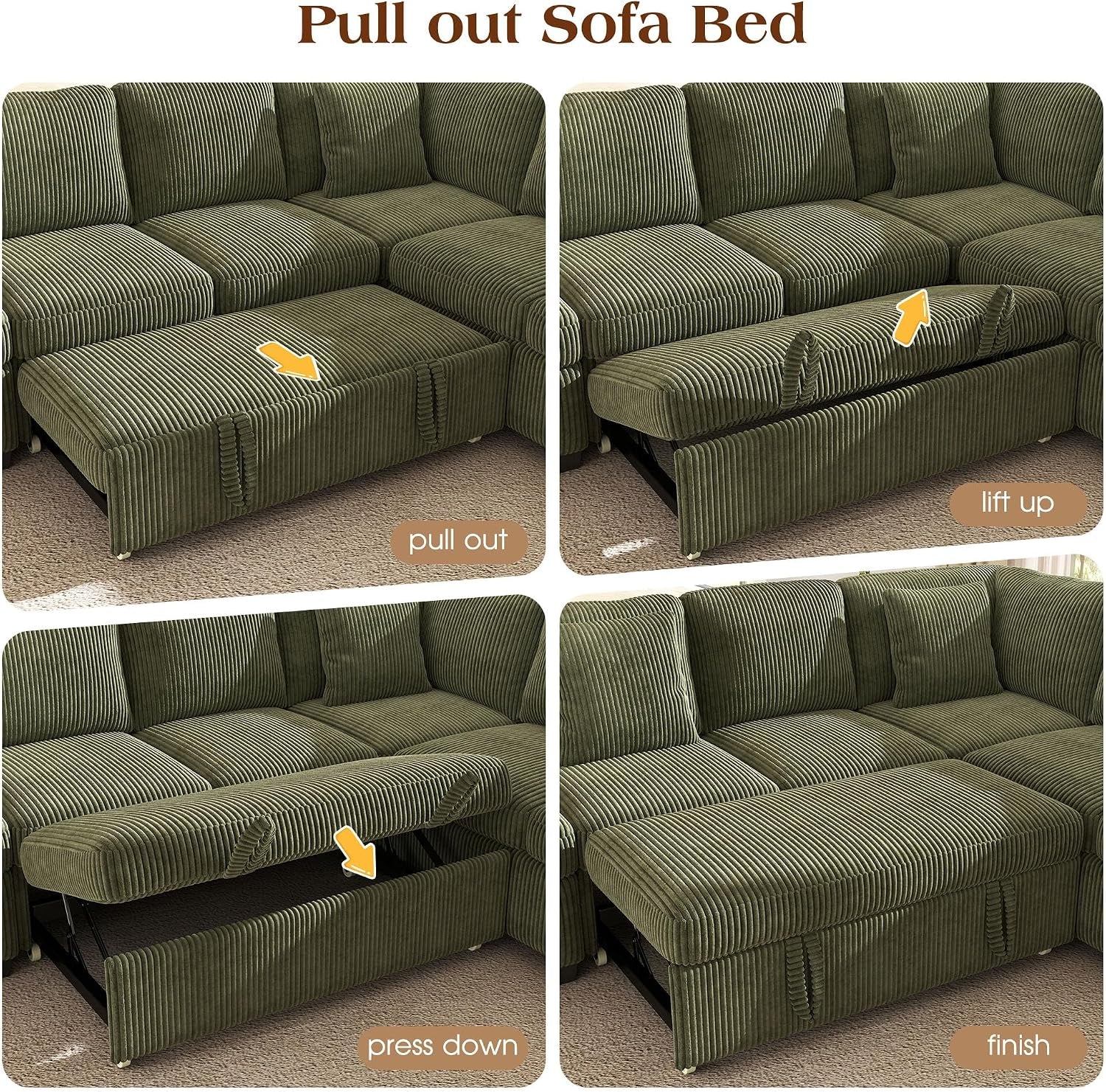 83-inch-5-seater-large-sectional-sofa-bed-with-storage-corduroy-reversible-modular-sleeper-sofa-with-usb-port-4-pillows-convertible-l-shaped-couch-for-living-room-green