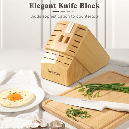 Knife Set,  22-Piece Kitchen Knife Set with Sharpener Block, High Carbon Stainless Steel Knives, Dishwasher Safe, Non-Slip Handle, Elegant Cream White Design, Perfect Holiday Gifts2