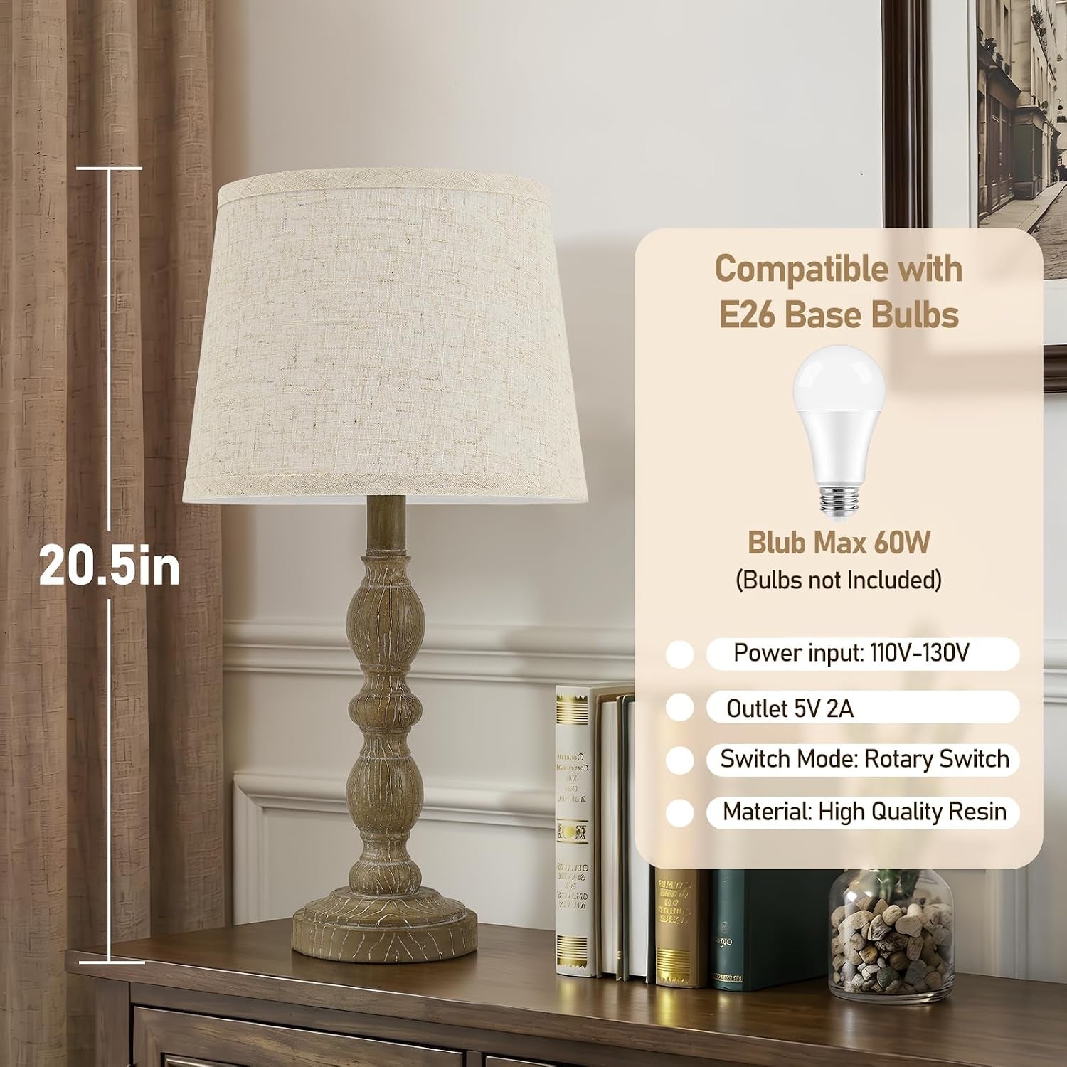 table-lamps-set-of-2-20-5-rustic-farmhouse-bedside-lamps-with-linen-shade