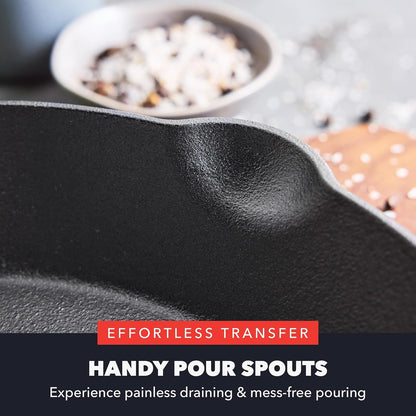 X Bobby Flay 2 Pack (8" & 10") Pre-Seasoned Cast Iron Skillet Set | Natural Nonstick with Use, Heavy Duty, Induction & All Stovetop Compatible, High Heat & Oven Safe, Indoor/Outdoor9