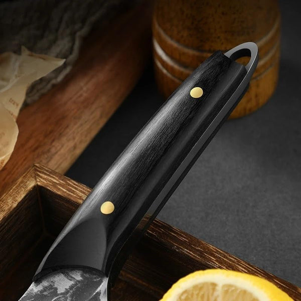 Meat Cleaver,Cleaver Knife Fruit Knife Mongolian Hand Held Small Knife for Lamb Eating Outdoor Portable Dining Knife Kitchen Small Knife with Leather Cover, LAMAJIGA58445