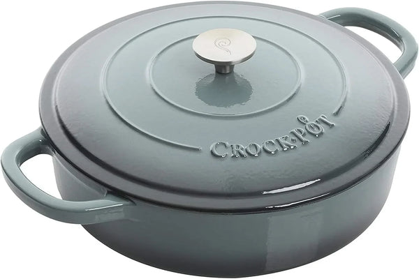 Crock-Pot Crock Pot Artisan Enameled Cast Iron Braiser W/Lid, 5 Quart, Slate Gray1