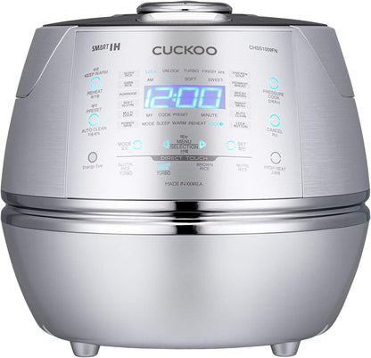 CUCKOO High Pressure Induction Rice Cooker, 20-Cup Cooked, CRP-CHSS1009F | Large 10-Cup Uncooked Capacity, Nonstick Inner Pot, 17 Menus, 13-21 Minute Turbo White Rice, Auto Clean, Made in Korea1