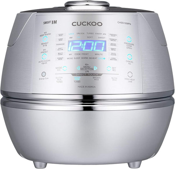 CUCKOO High Pressure Induction Rice Cooker, 20-Cup Cooked, CRP-CHSS1009F | Large 10-Cup Uncooked Capacity, Nonstick Inner Pot, 17 Menus, 13-21 Minute Turbo White Rice, Auto Clean, Made in Korea1