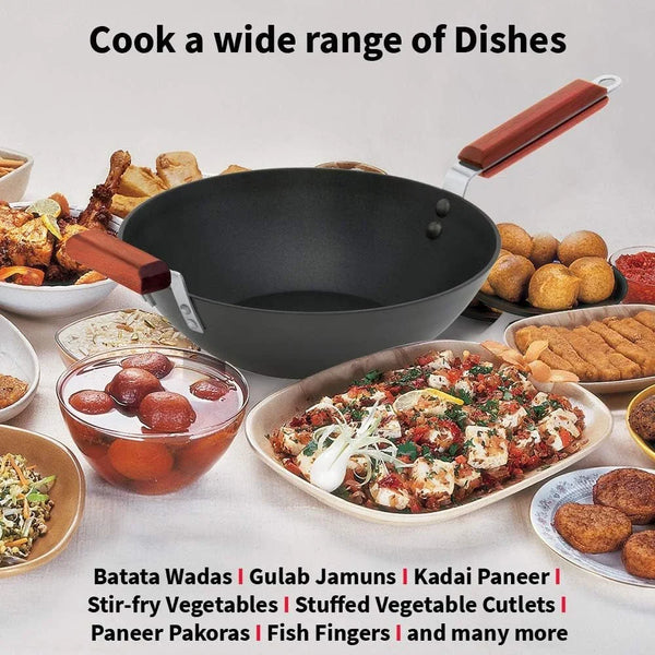 Futura  Nonstick Wok Stir Fry/Deep Fry Pan with 2 Stay Cool Rosewood Handles, 11.5", Black5