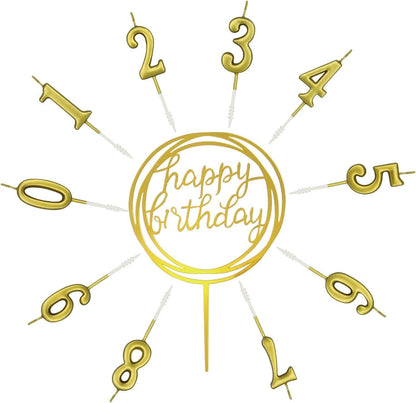 10-Piece Number Birthday Candles - Glitter Cake Toppers for Birthday & Wedding Parties2