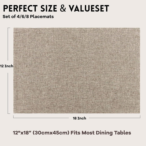 Burlap Cloth Linen Placemats Set of 4 Heat Resistant for Kitchen 12X18 Inch3