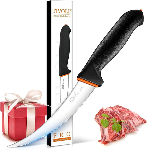 6 Inch Curved Boning Knife - Butcher Knife with Non-Slip Softgrip1