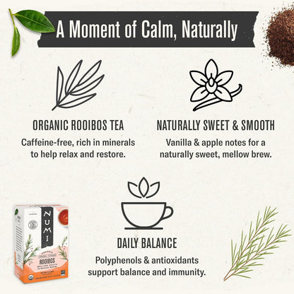 Numi Organic Rooibos Tea, 18 Herbal Tea Bags, Caffeine Free | South African Red Tea with Deep Earthy Vanilla Taste3