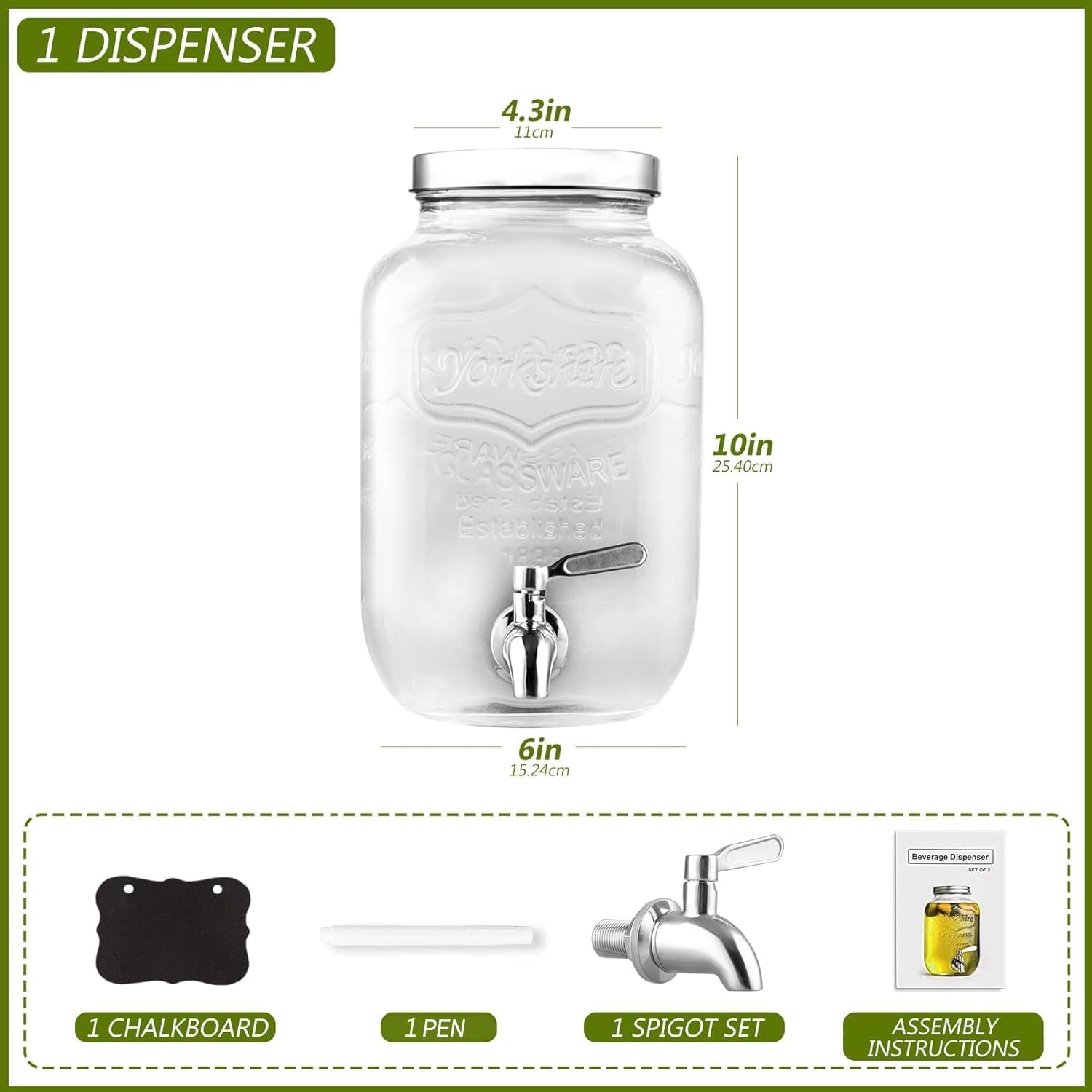 1-gallon-drink-dispenser-with-spigot-18-8-stainless-steel-airtight-leakproof-glass-sun-tea-jar-with-anti-rust-lids-beverage-dispenser-for-parties-laundry-detergent-holder
