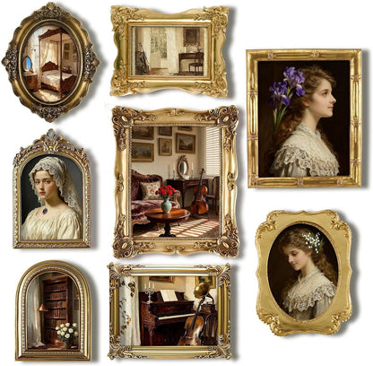8 Pcs Vintage Picture Frames Set for Gallery Wall, Antique Gold1