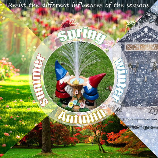 Solar Gnome Statue, Resin Gnomes Figurine and Colour Changing Optical Fiber Solar Light Outdoor Lawn Yard Decor6
