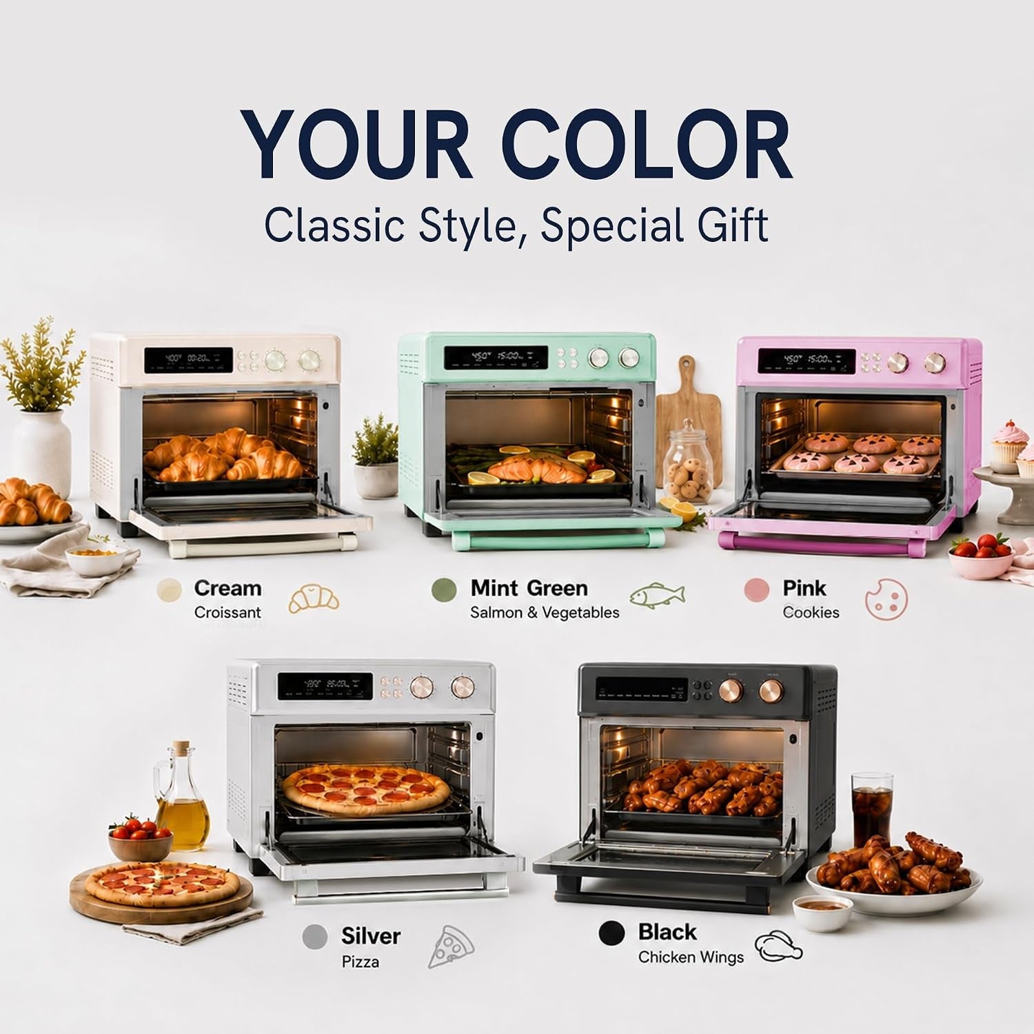 infrared-heating-26-3-qt-air-fryer-toaster-oven-large-countertop-convection-oven-10-in-1-combo-6-slice-toast-enamel-baking-pan-easy-clean-with-recipe-book-brushed-stainless-steel-finish