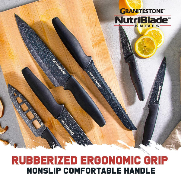 Nutriblade Knife Set by , 13 Pieces High-Grade Stainless Steel Blade Chef Kitchen Knives Set with Acrylic Block Includes 6-Piece Kitchen Knife plus 6-Piece Fully Serrated Steak Knife9