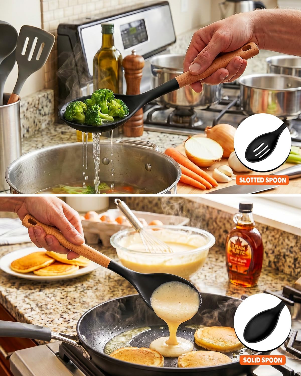 cooking-utensils-for-nonstick-cookwares-bpa-free-matte-silicone-heat-resistant-large-solid-slotted-spoons-and-spatulas-for-frying-mixing-serving-turning-and-stirring-wooden-handle-black