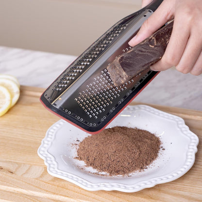Zester Grater for Kitchen with Double-Sided - Kitchen Lemon Zester Tool for Cheese, Citrus, Garlic, Ginger, Nutmeg, Chocolate, Fruits, Vegetables with Sharp Premium Stainless Steel Blade, Red4