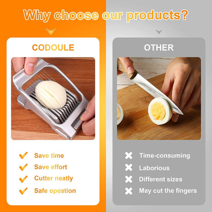 Egg Slicer for Hard Boiled Eggs Egg Cutter Strawberry Slicer Heavy Duty Aluminium Slicer Stainless Steel Wire Multipurpose Egg Slicer Dicer for Soft Fruit Mushroom,Egg Slicer2