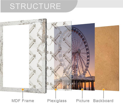 5X7 Picture Frame Engineered Wood Set of 6, Distressed White Wooden Frame 5 X 7 for Wall or Tabletop7