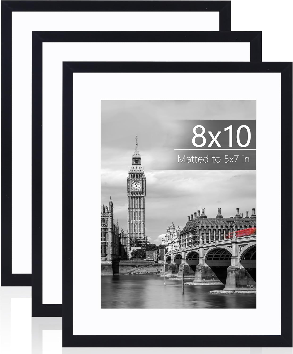 8x10-picture-frame-set-of-3-with-plastic-cover-pvc-black