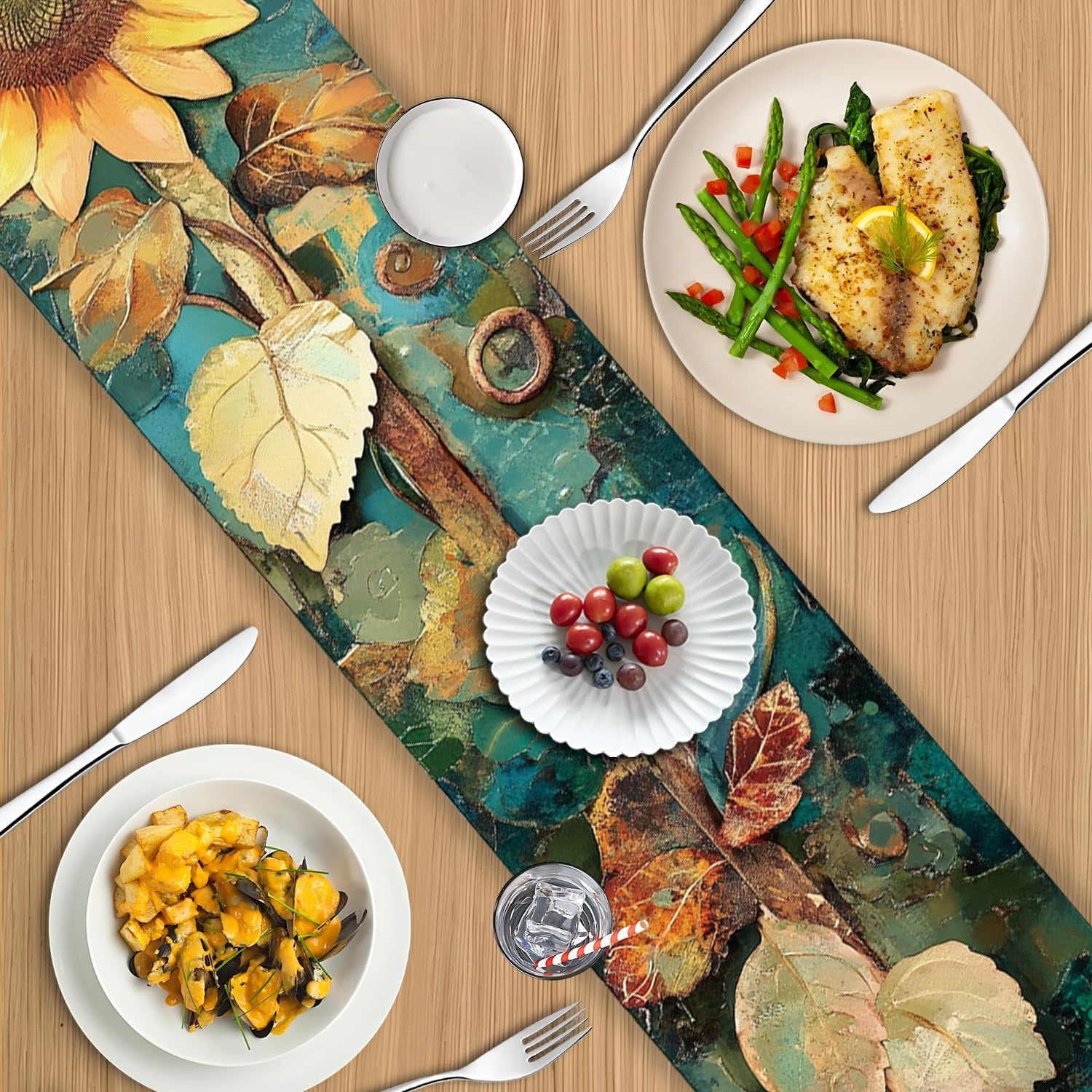 elegant-sunflower-table-runner-and-placemat-set-5-piece-rustic-dining-table-decor-with-1-table-runner-4-placemats-bright-yellow-floral-design-for-everyday-or-seasonal-use