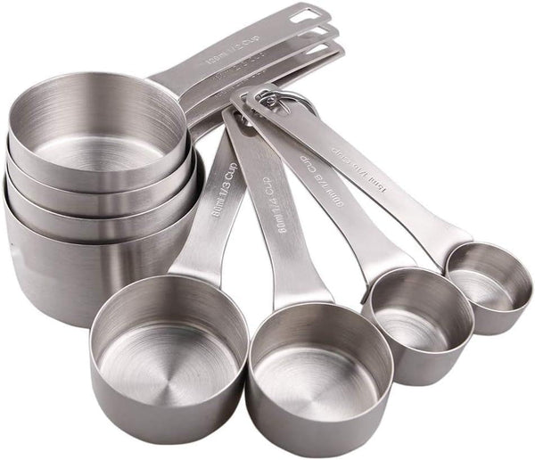 Measuring Cups Set, 18/8 (304) Stainless Steel Measuring Cups for Kitchen & Baking, Heavy Duty Solid Measurement Cups, Us & Metric Measure Tools with 1/16, 1/8, 2/3 &3/4 Cups1