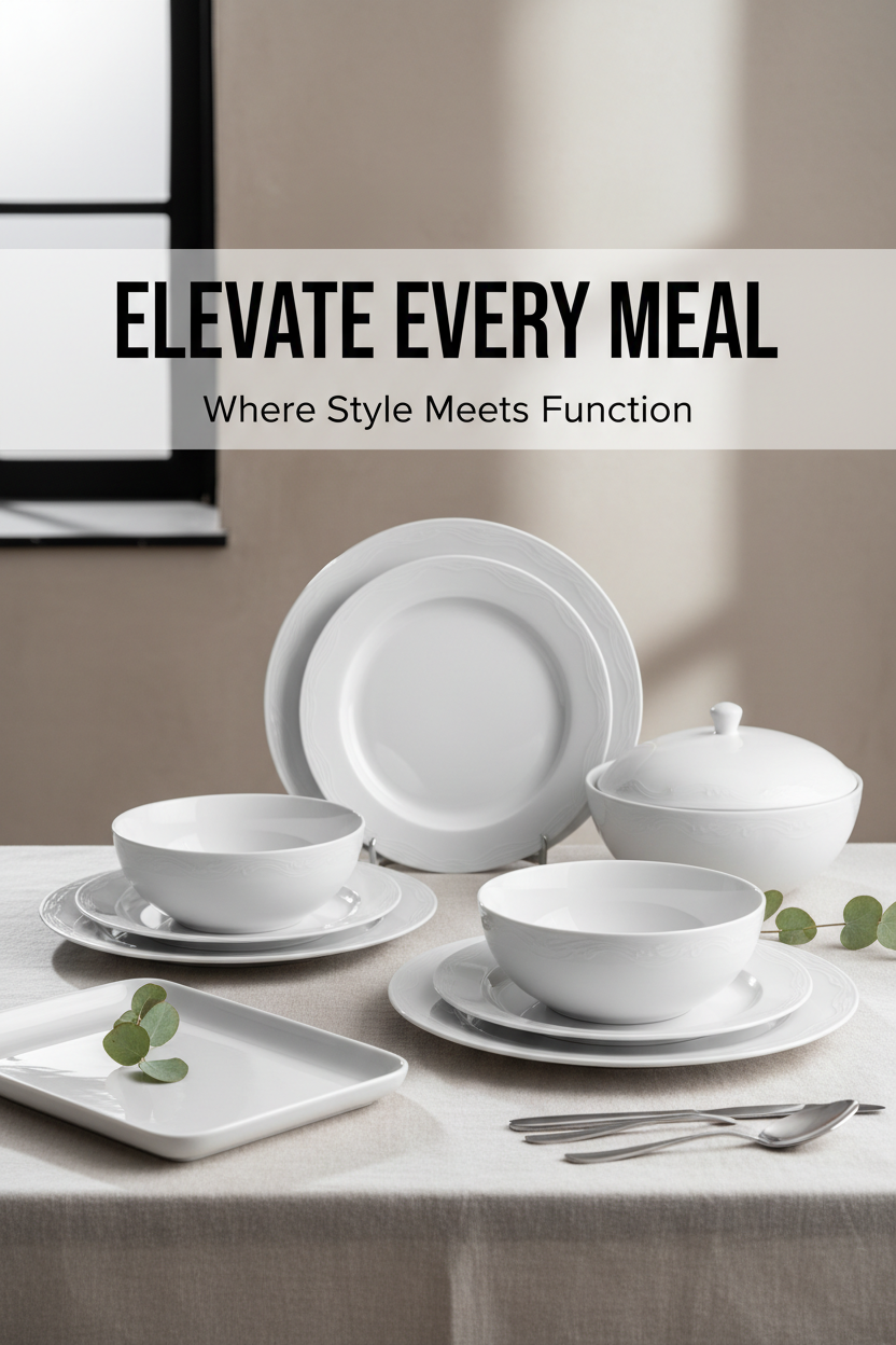 Dinnerware & Serveware dikey foto banner sloganlı
