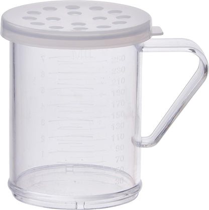 10 Oz Clear Snap-On Lid Dredge1