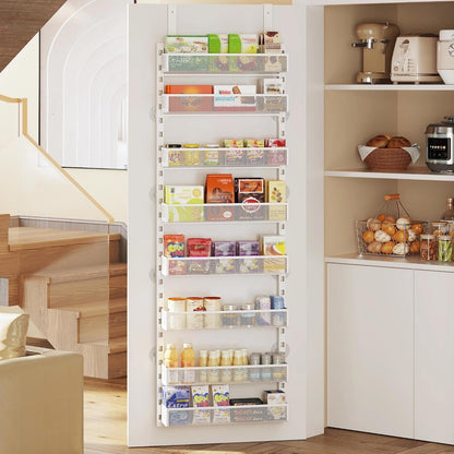 8-Tier Adjustable over the Door Pantry Organizer with Metal Mesh Baskets5