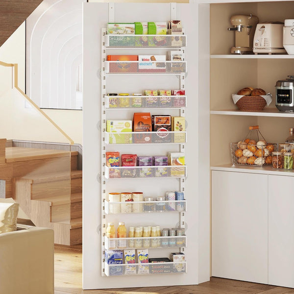 8-Tier Adjustable over the Door Pantry Organizer with Metal Mesh Baskets5