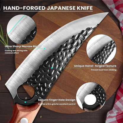 Chef Knife - Hand Forged Kitchen Knife with Sheath Gift for Men4