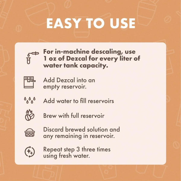 Liquid Dezcal Activated Descaling Solution - 33.6 Ounce (8 Uses) - for Use with Keurig 1.0/2.0, Home Coffee and Espresso Machines, Kettles, Garment Steamers5