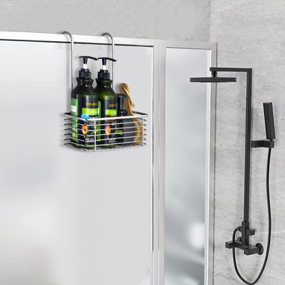 Hanging Shower Rack, Bathroom Storage Rack, Shampoo Bracket, the Back Hook Can Be Rotated, and Can Be Hung on the Faucet or Claw Foot Bathtubcross Bar, 304 Stainless Steel Rust Proof and Durable3