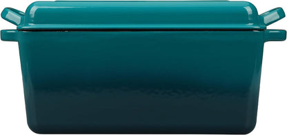 Enameled Cast Iron Dutch Oven, Oblong Bread Oven for Sourdough Bread Baking, Baking Pan, Dual Handles, Oven Safe, 4 Quart, Darkcyan7