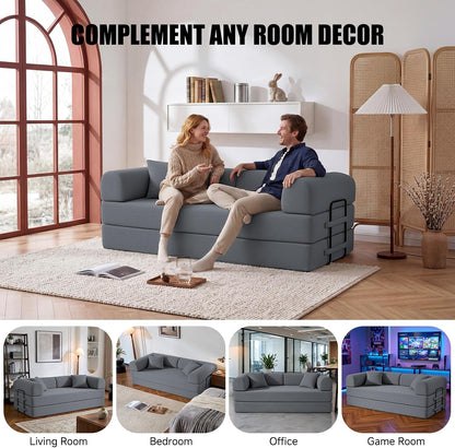 79" Boneless Couch for Living Room,Convertible Futon Sleeper Sofa Bed8