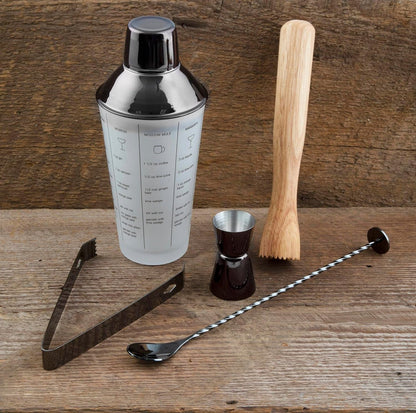 E927MBCB1DS 5-Piece Black Mixology Shaker Tool Set6