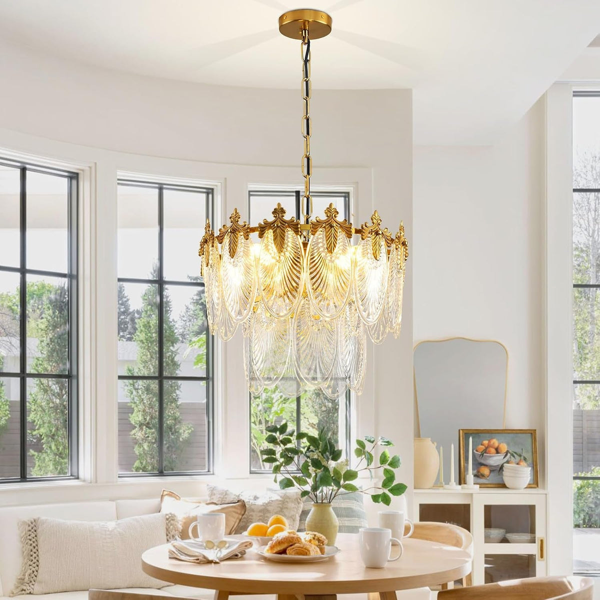 antique-chandeliers-2-layer-gold-crystal-glass-chandelier-4-light-round-pendant-light-17-7-brushed-brass-adjustable-height-applicable-to-dining-room-bedroom-living-room-foyer-kitchen-island