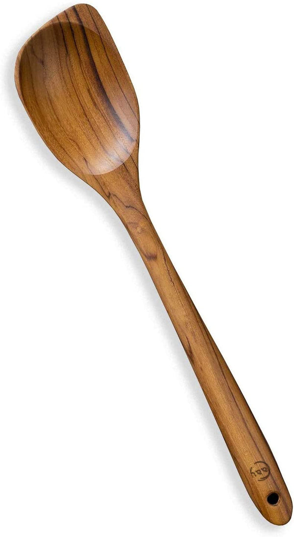 Teak Wooden Spoon for Cooking, Right Hand Corner Spoon, Nonstick Cookware | Spoon and Spatula in One: Scrape Fond, Stir, and Serve with a Solid Teak Corner Spoon and Ergonomic, Comfortable Handle1