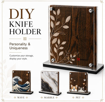 Magnetic Kitchen Knife Block Holder with Acrylic Shield7