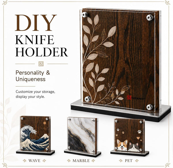 Magnetic Kitchen Knife Block Holder with Acrylic Shield7