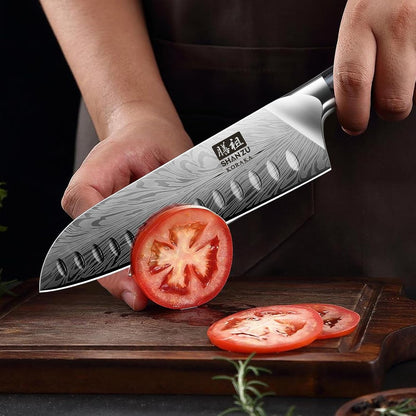 Kitchen Knife, Santoku Knife 20Cm Professional High Carbon Powder Steel Japanese Knives, Ultra Sharp Kitchen Utility Knives with Ergonomic Pakka Wooden Handle7